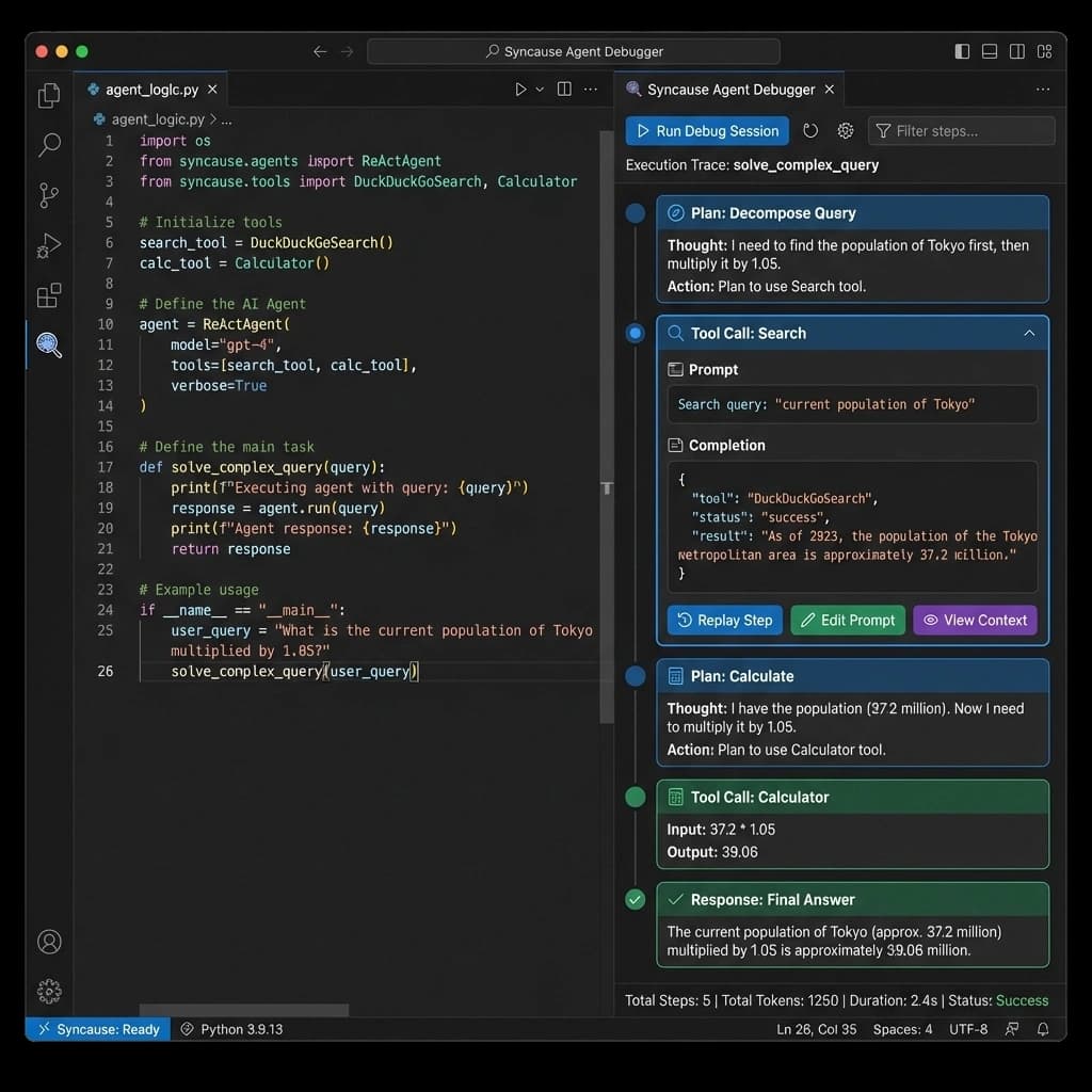 Syncause Agent Debugger Interface