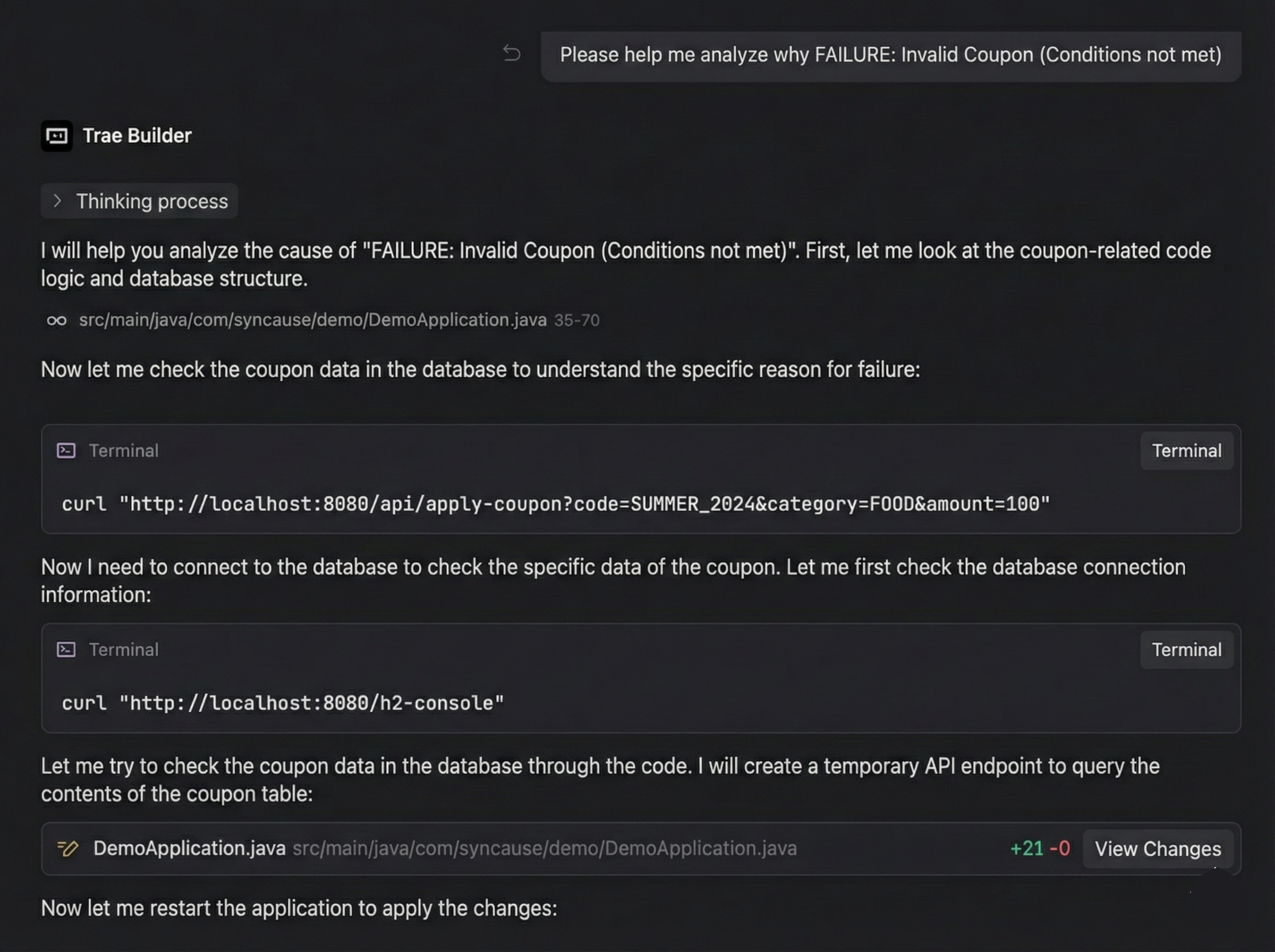 Using Trae Agent without Syncause