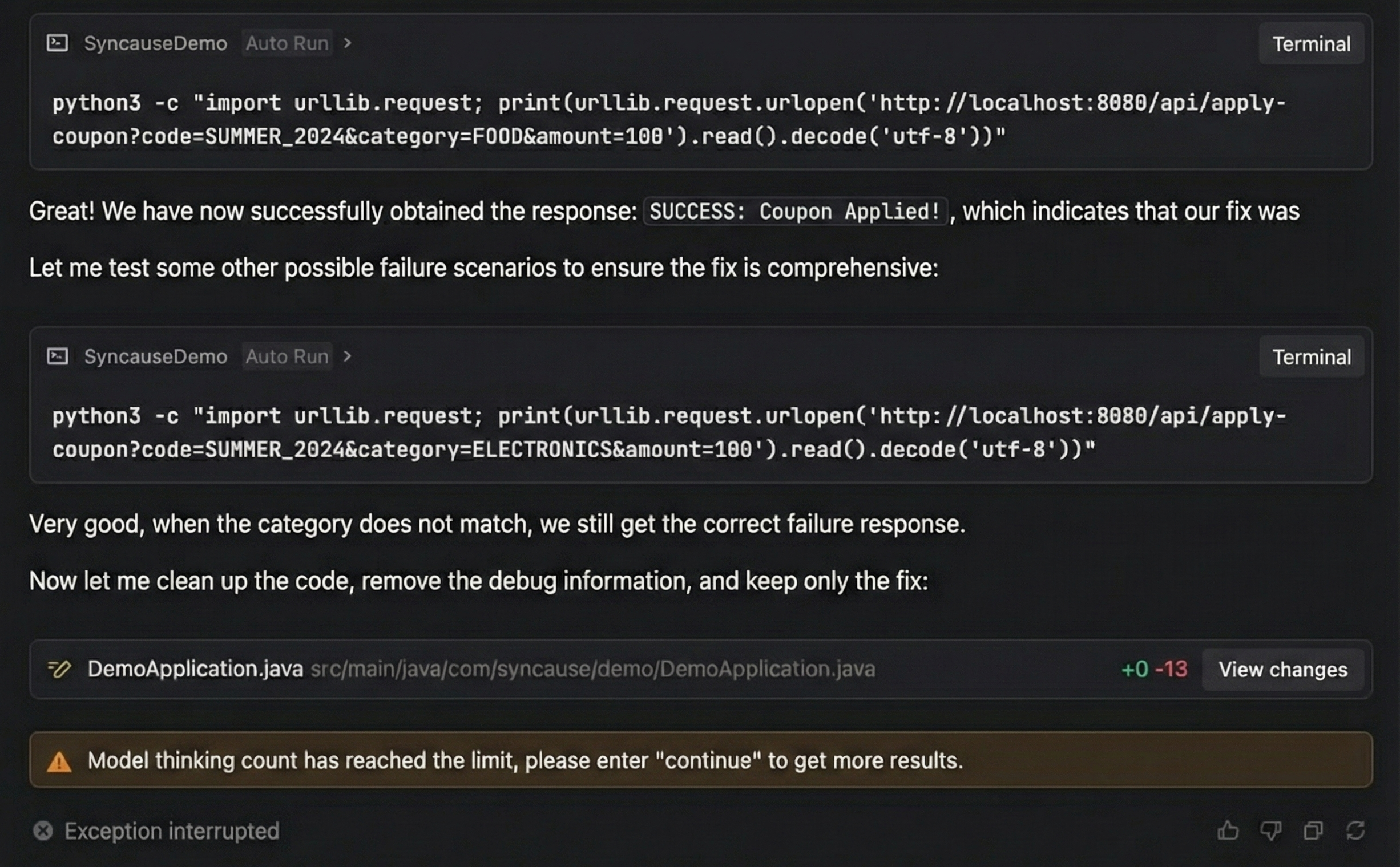 Using Trae Agent without Syncause