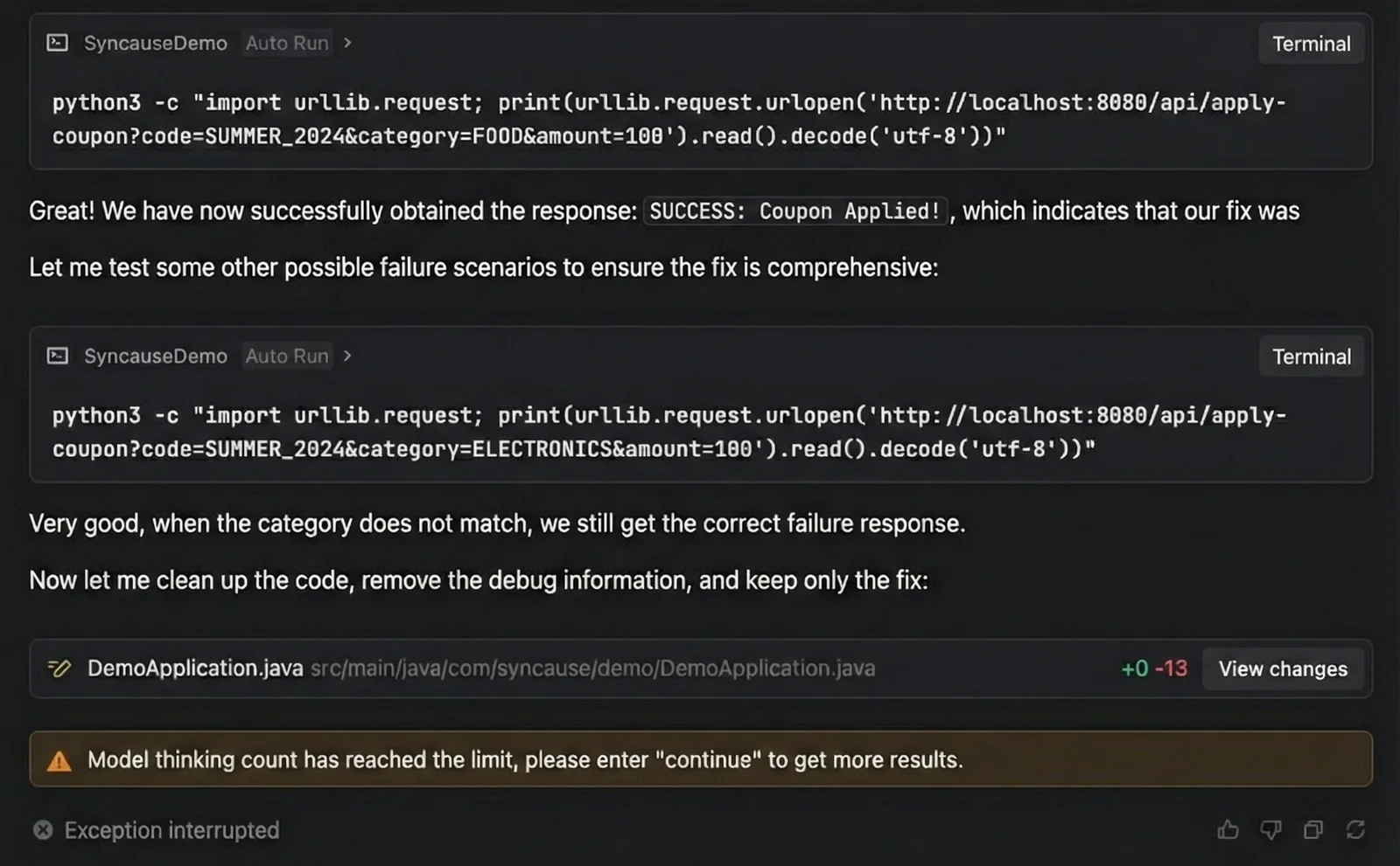 Using Trae Agent without Syncause